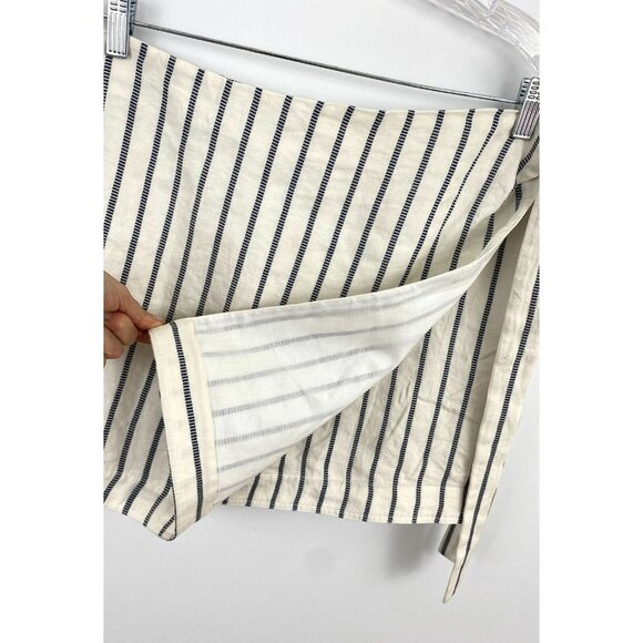 Theory "Wrap the Skirts Split Stripes" Linen Wrap Skirt‎ - Picture 11 of 12